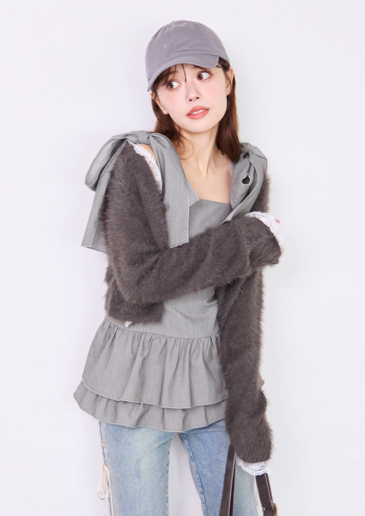 フェザーボレロカーディガン
