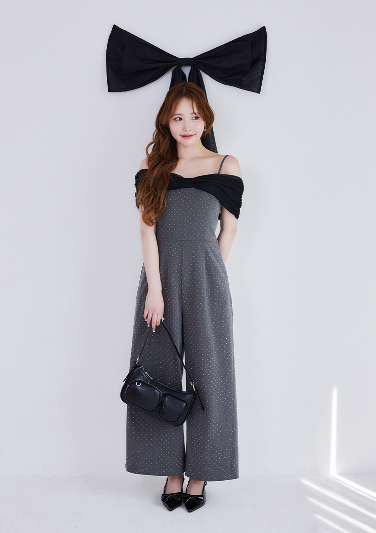 ナイスクラップ　【Black collection】リボンロンパース　ダーリッチ Black Collection SS2025 | ワンアフターアナザーナイスクラップ