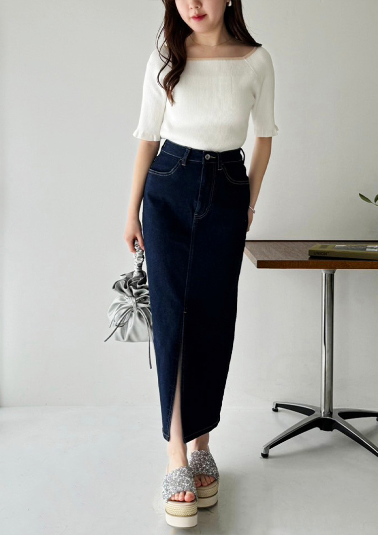 OTONA NICE ストレッチデニムスカート
