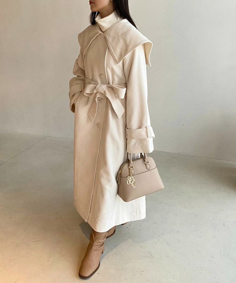 大きな襟ロングコート | レディースファッション通販のワンアフター 