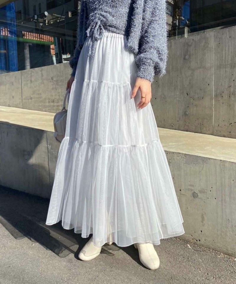 アンミヌ unminou 新品未使用 ボリュームチュールスカート - スカート