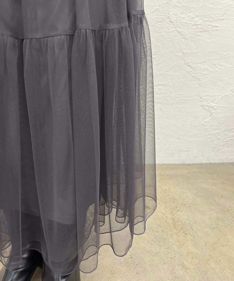 ティアードチュールロングスカート | レディースファッション通販の 