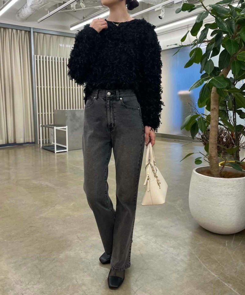 moschinoブラック ハイネック カットアウト トップス ニット 薄手