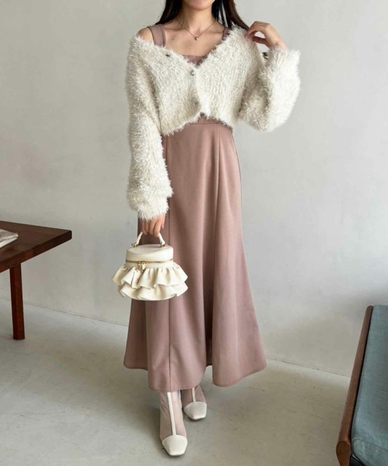 Loungedress カーディガン フェザーショートカーディガン