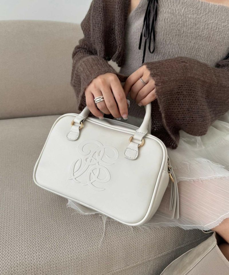 ハートミラーチャーム付きボストンBAG | レディースファッション