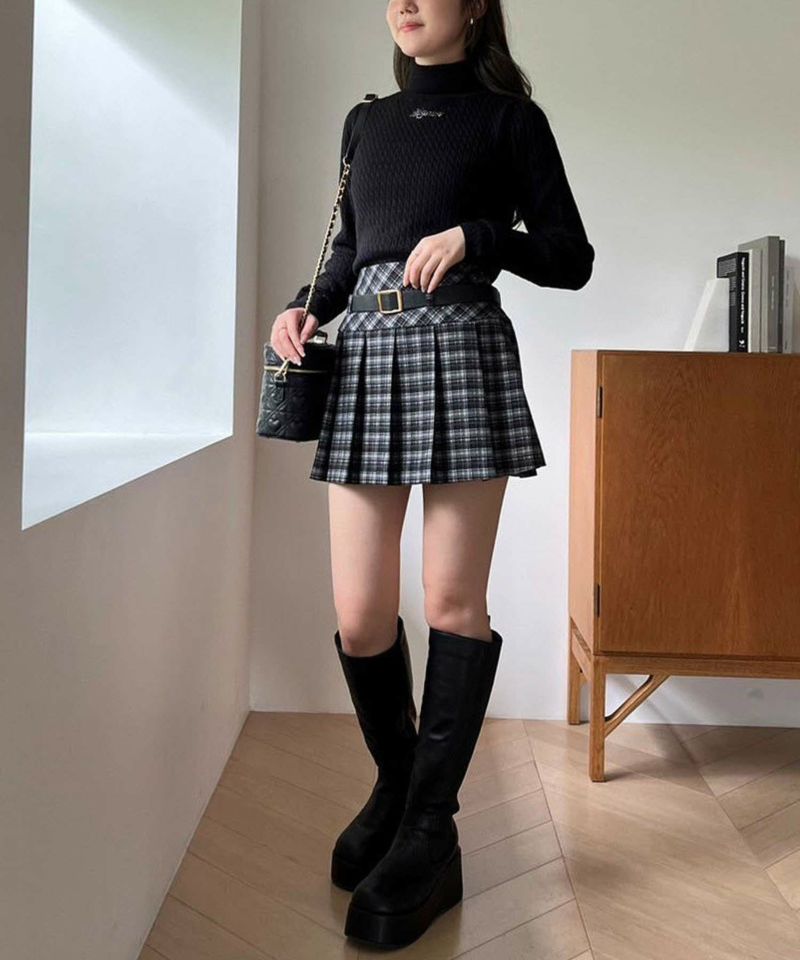 サイズ展開あり】ベルト付きプリーツミニスカート | レディース