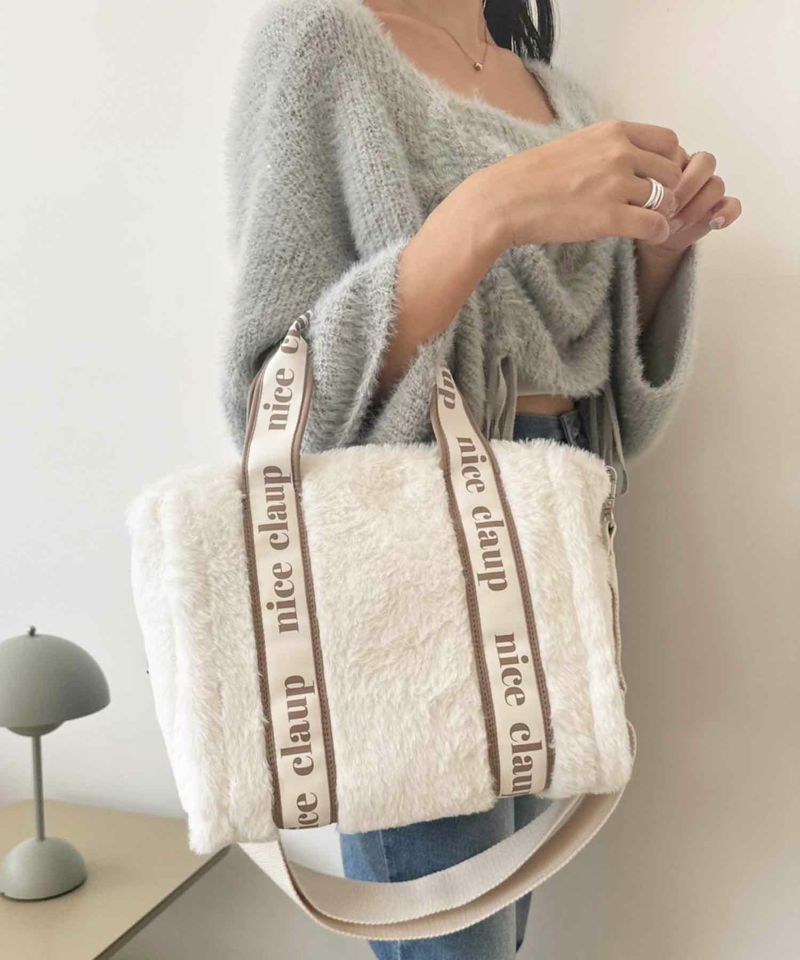 フェイクファーロゴトートBAG | レディースファッション通販の