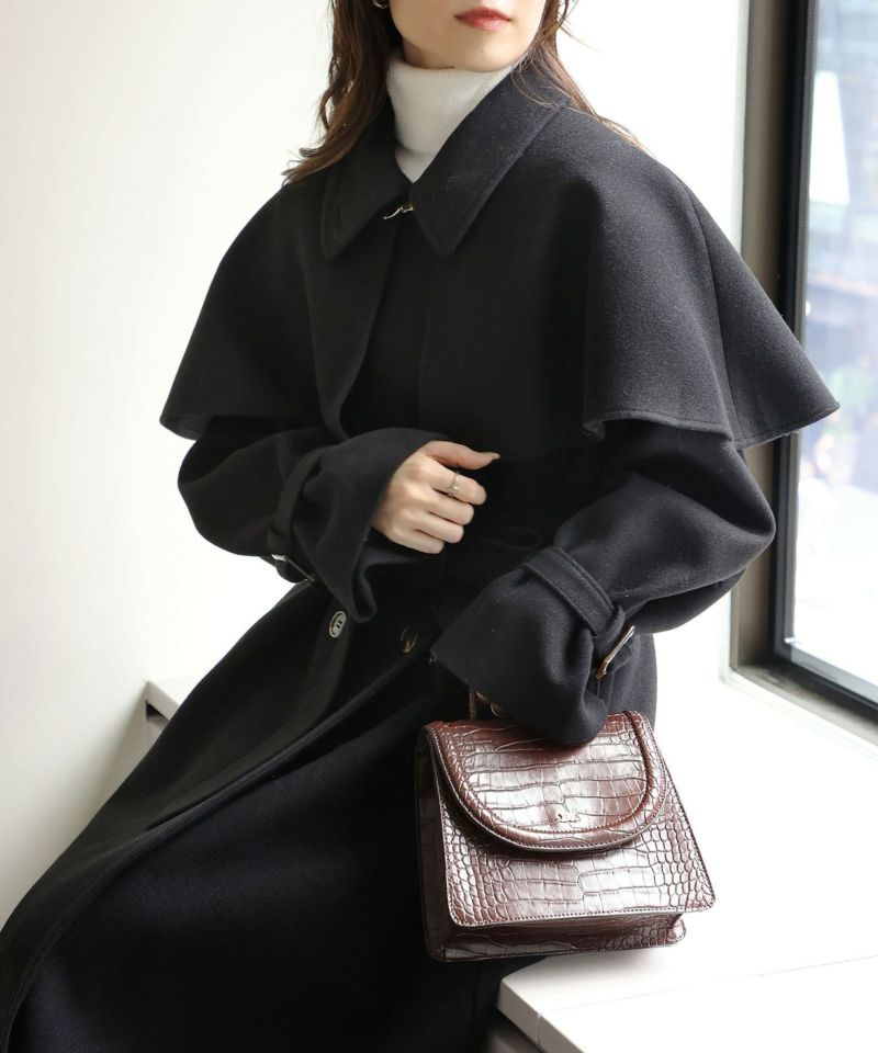 WEB限定】【サイズ展開あり】ケープ付きロングコート | レディース 