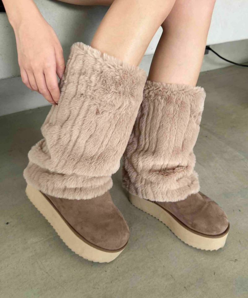 weekend maxmara ブラウン サイドゴアブーツ 厚底