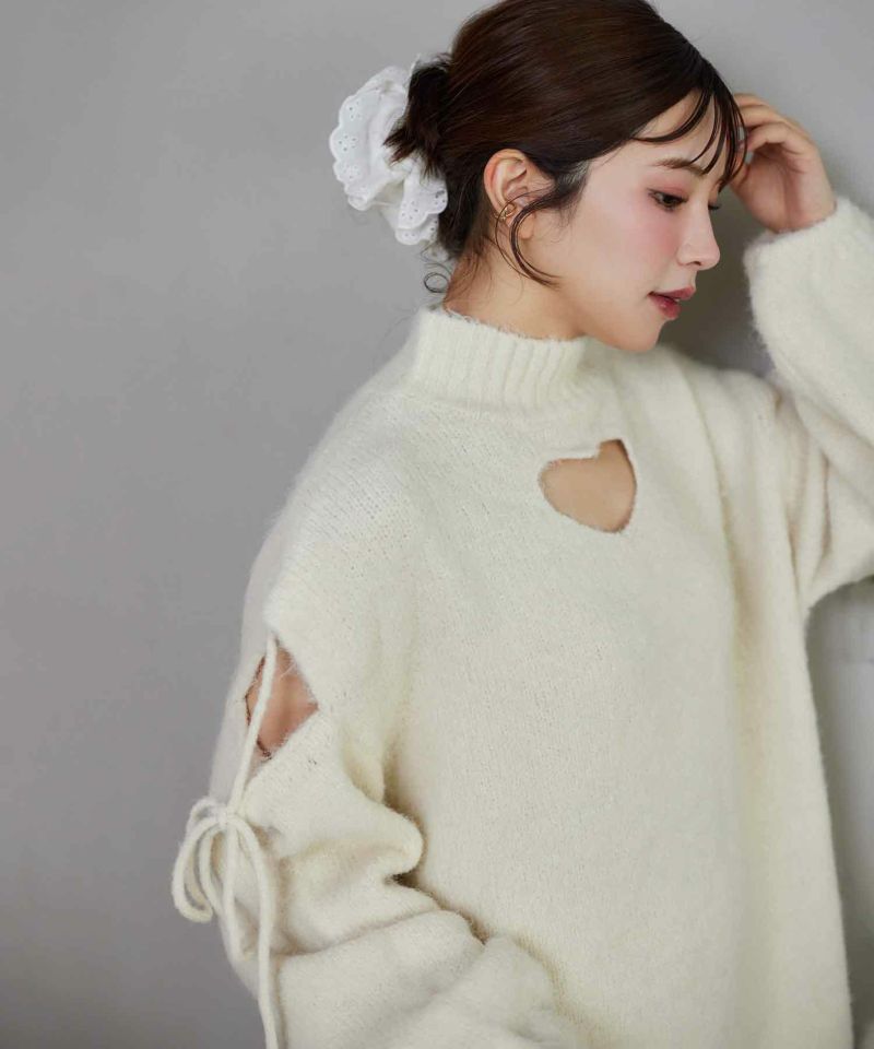 Heart collection】ハート胸あきニットチュニック | レディース Heart collection】ハート胸あきニットチュニック | レディース