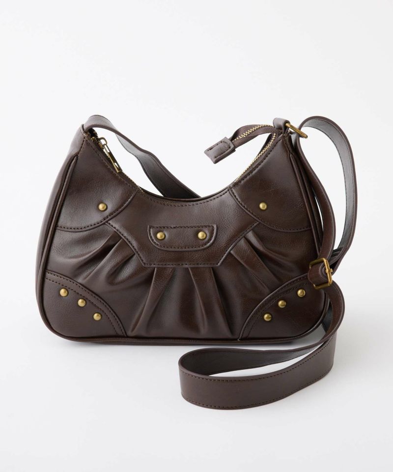 ★DIESEL★ホボバッグ スタッズ付きシャーリングホーボーBAG | レディースファッション