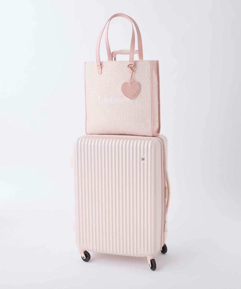 LouLoumei】 チャーム付きツイードキャリーオントートBAG