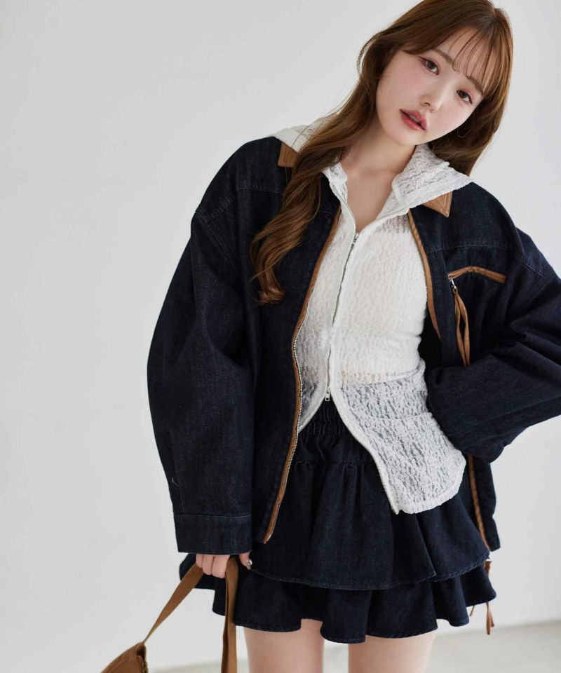 NICE CLAUP - ZIPアップレースフ―ディー0151060110 ZIPアップレースフ―ディー | レディースファッション通販のワン