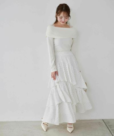 イレヘムフリルロングスカート