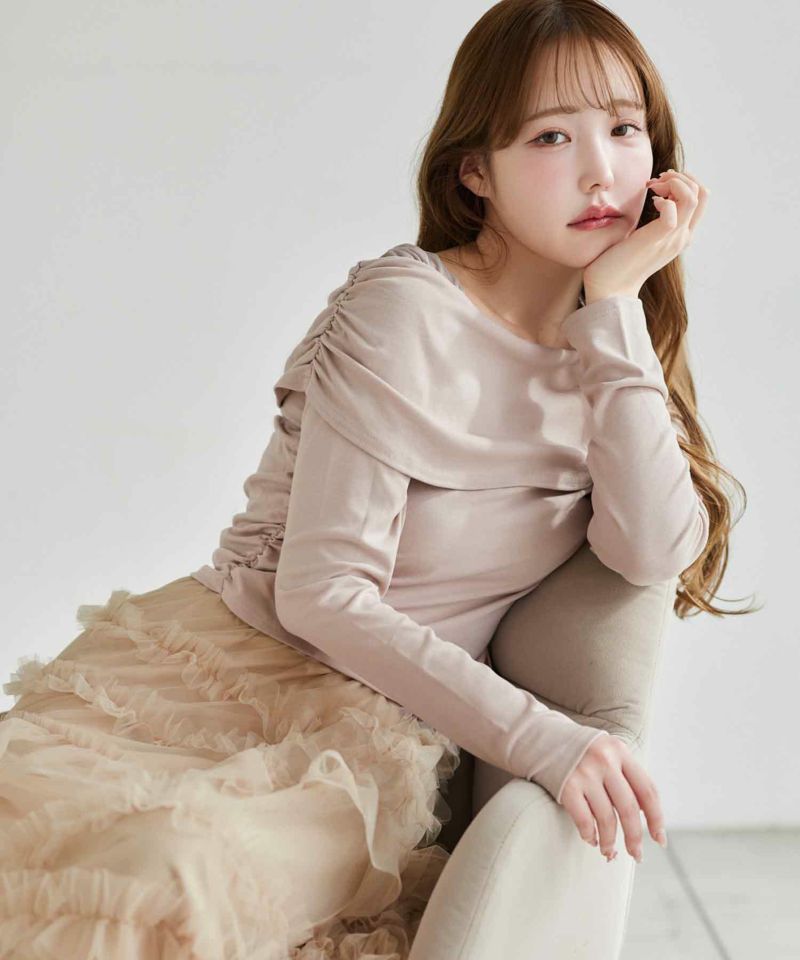 tulle collection】フリルチュールロングスカート | レディース