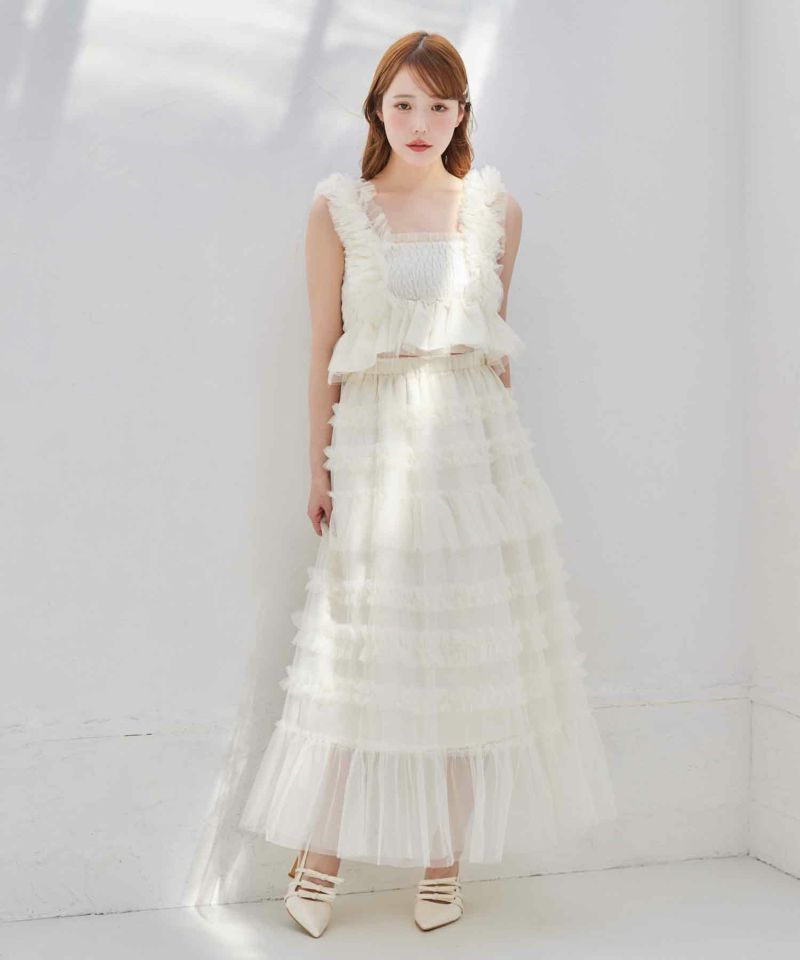 tulle collection】シャーリングチュールビスチェ | レディース tulle collection】シャーリングチュールビスチェ | レディース