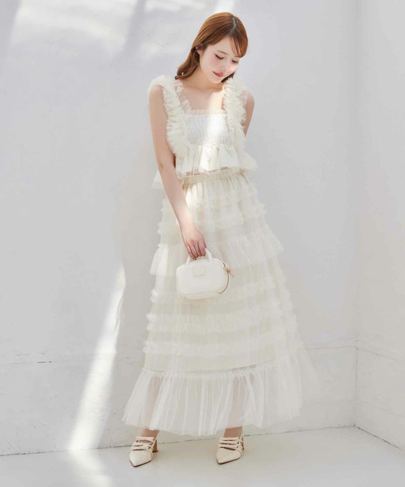 tulle collection】シャーリングチュールビスチェ | レディース