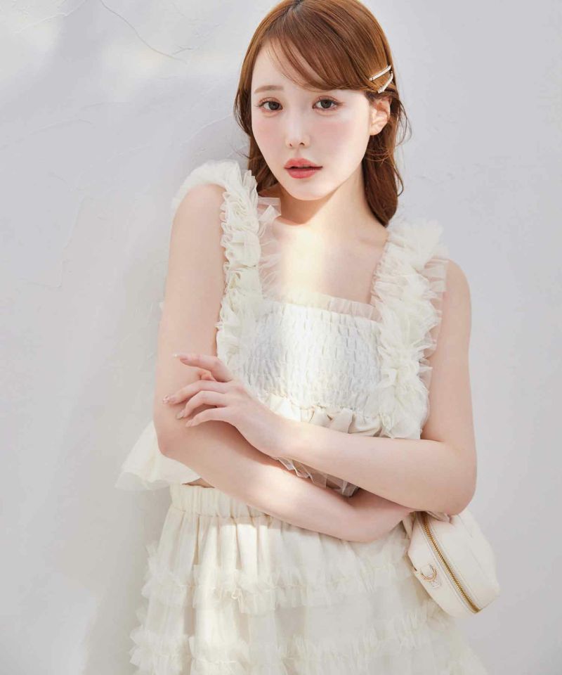 tulle collection】シャーリングチュールビスチェ | レディース