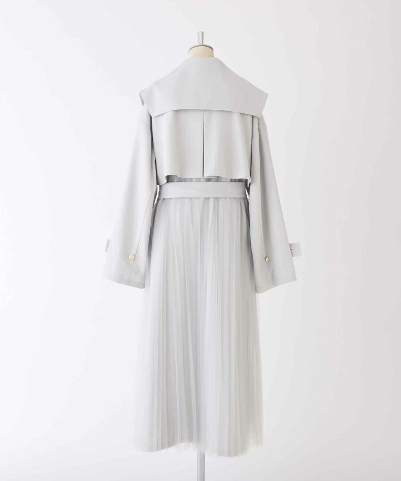 【新品未使用】チュールトレンチコート　グレー　Ｍ　ナイスクラップ one after another NICE CLAUP/【one after another】【サイズ