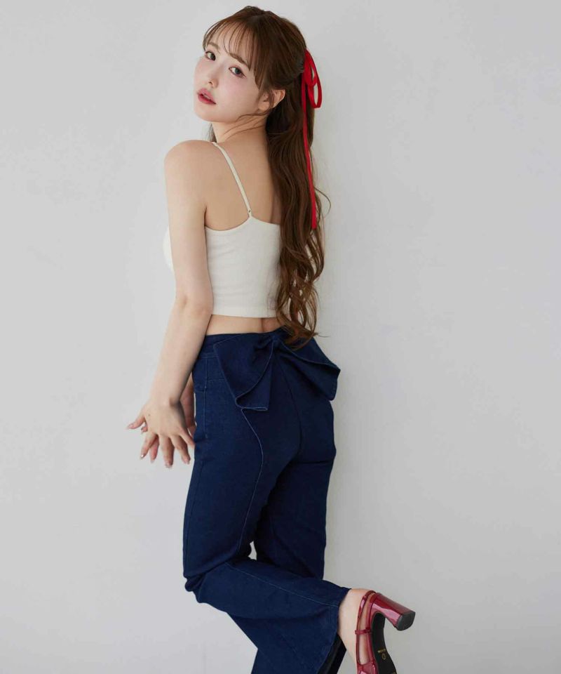 サイズ展開あり】Backリボンデニム | レディースファッション サイズ展開あり】Backリボンデニム | レディースファッション