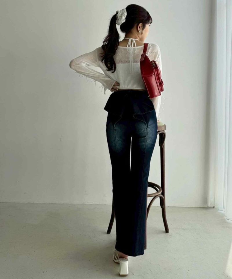 NICE CLAUP♡バックリボンデニムパンツ one after another NICE CLAUP ジーンズ デニム デニムパンツ
