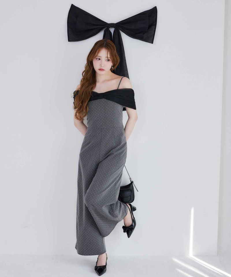 Black collection】バックレースアップロンパース | レディース