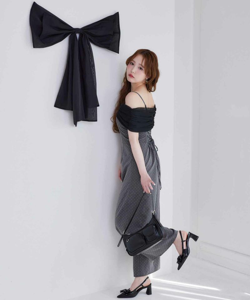 NICE CLAUP バックレースアップロンパース Black collection】バックレースアップロンパース | レディース