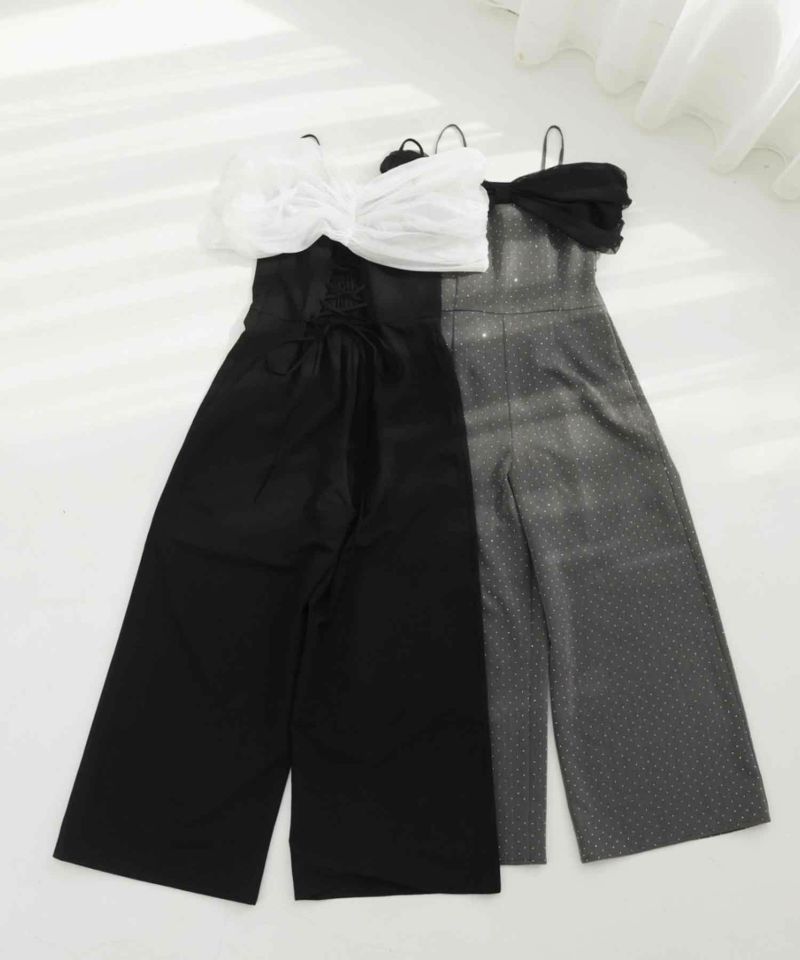 Black collection】バックレースアップロンパース | レディース