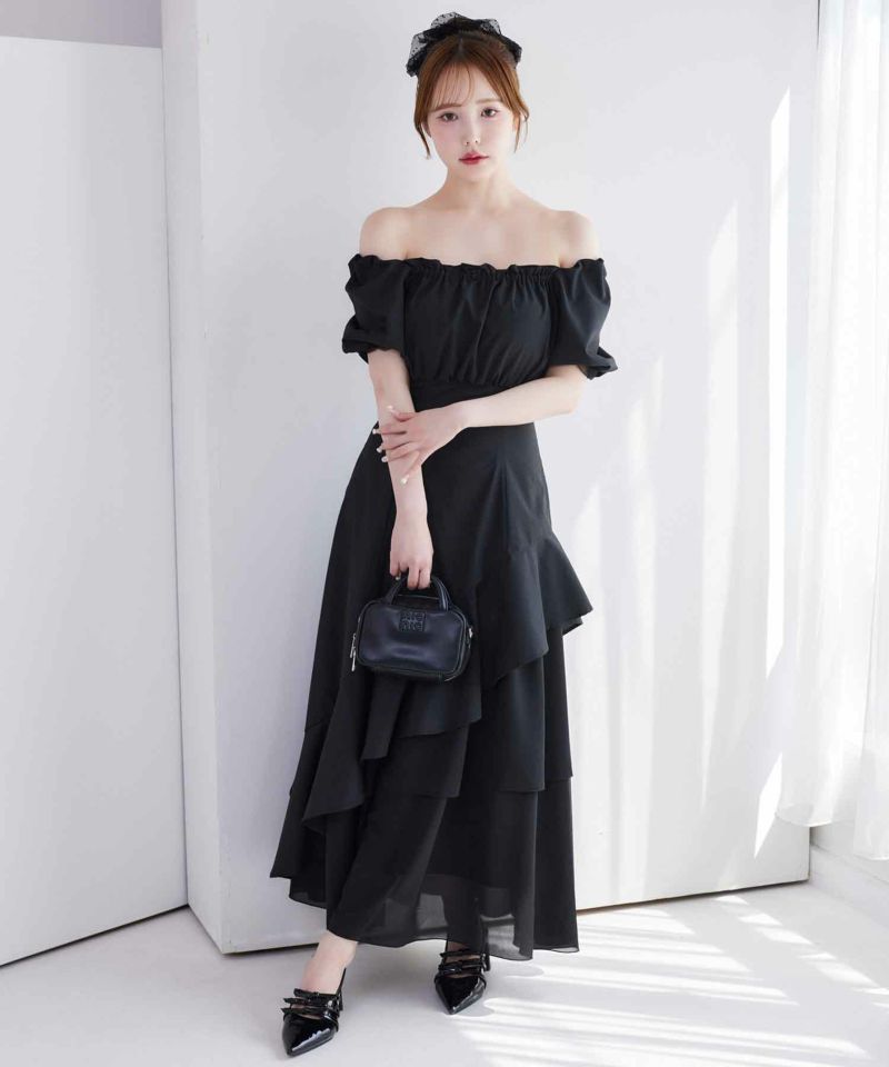 Black collection】イレヘムティアードロングワンピース