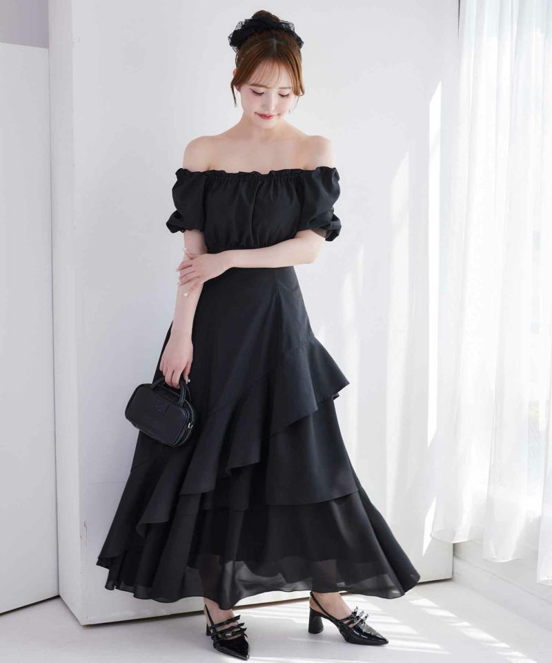 Black collection】イレヘムティアードロングワンピース