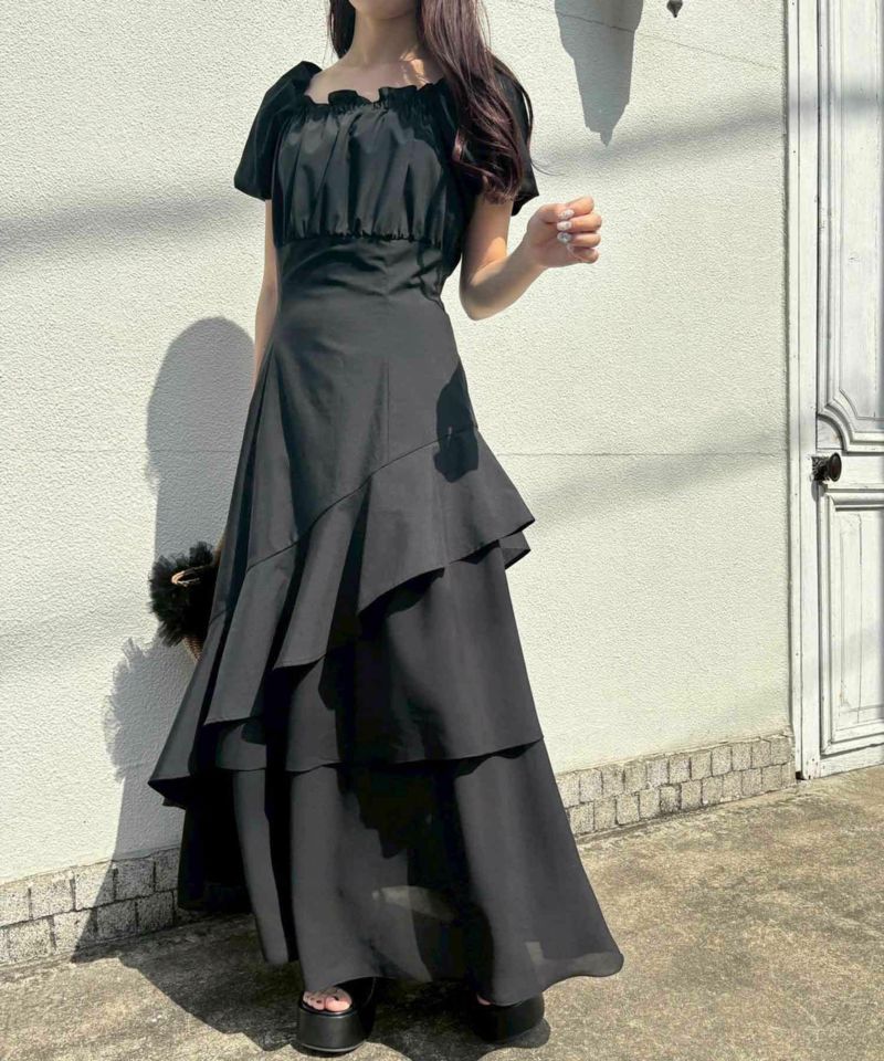Black collection】イレヘムティアードロングワンピース