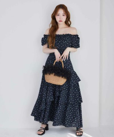 Black collection】イレヘムティアードロングワンピース