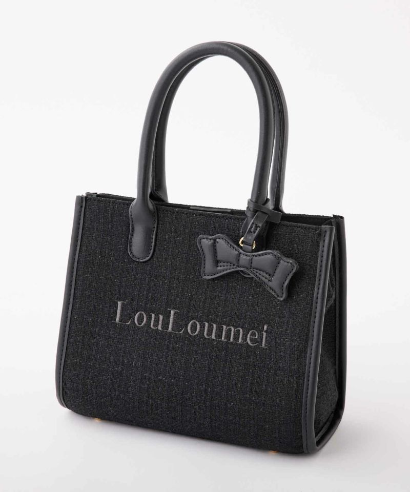 LouLoumei】 チャーム付きツイードキャリーオントートBAG