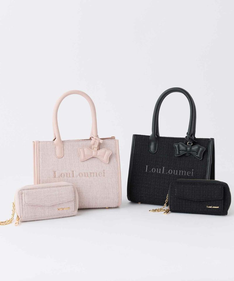LouLoumei】WEB限定色あり/ツイードトートバッグ（トートバッグ