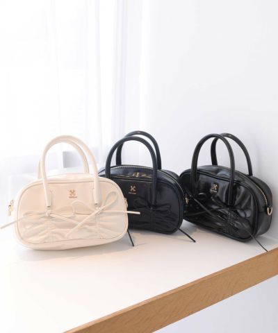 LouLoumei】 チャーム付きツイードキャリーオントートBAG