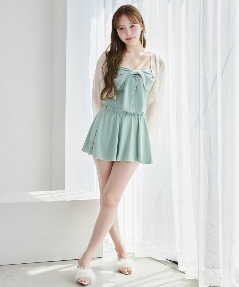 NICE CLAUP 水着 フロントリボン羽織り 4点セット one after another NICE CLAUP｜swimwear/フロントリボン羽織り