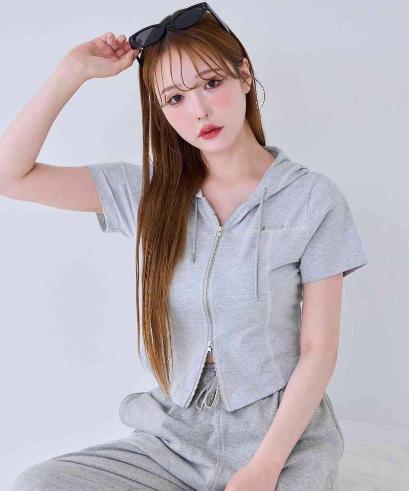 PUTUMAYO ダブルジップパーカー 半袖 薄手 PUTOMAYO ダブルジップ半袖パーカー - トップス安く 買う 方法