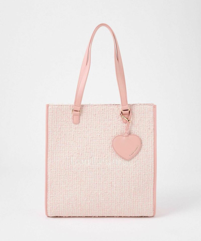 LouLoumei】 チャーム付きツイードキャリーオントートBAG
