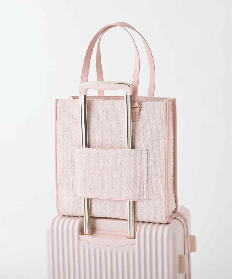 LouLoumei】 チャーム付きツイードキャリーオントートBAG