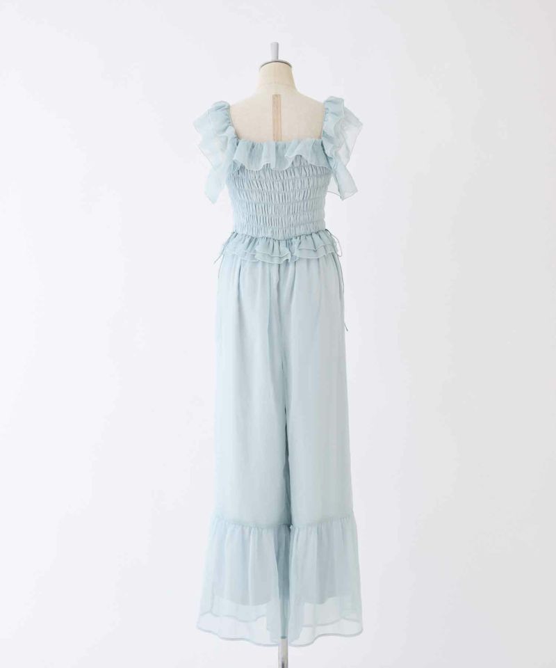 Fluffy Romance collection】フリルシャーリングロンパース