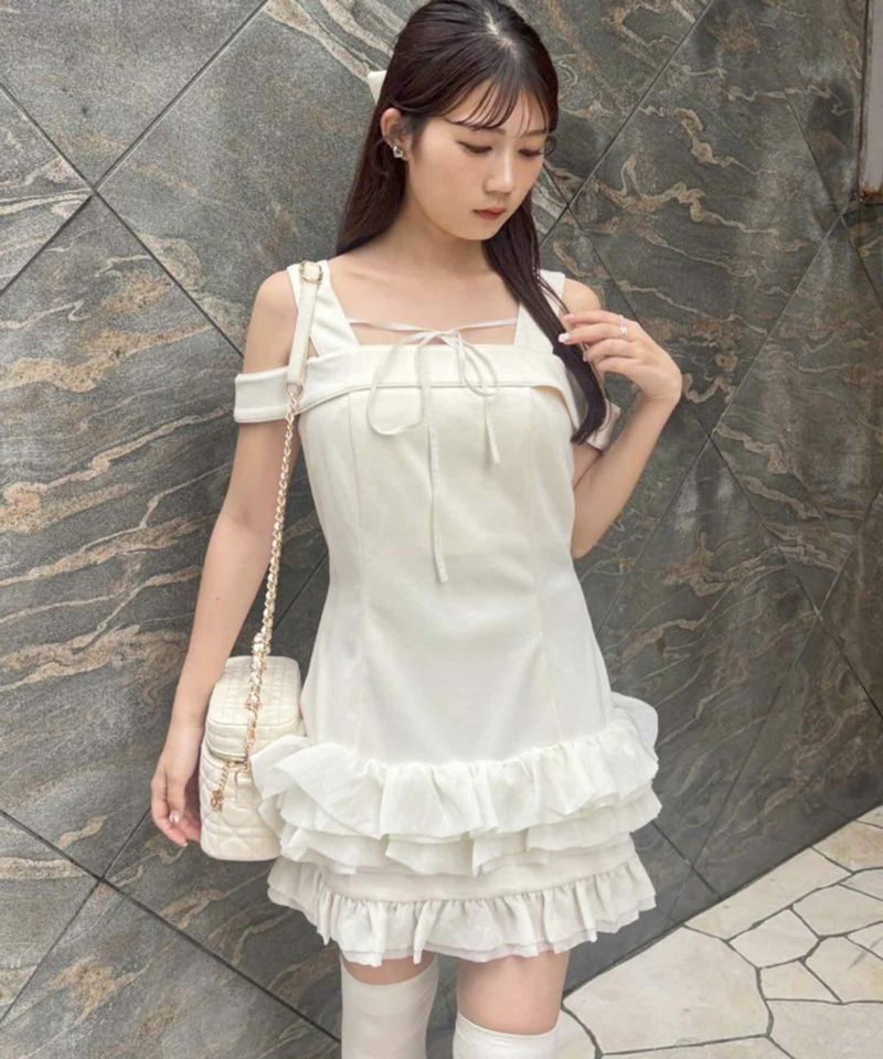 NICE CLACP フリルミニワンピース Black collection】フリルミニワンピース | レディース