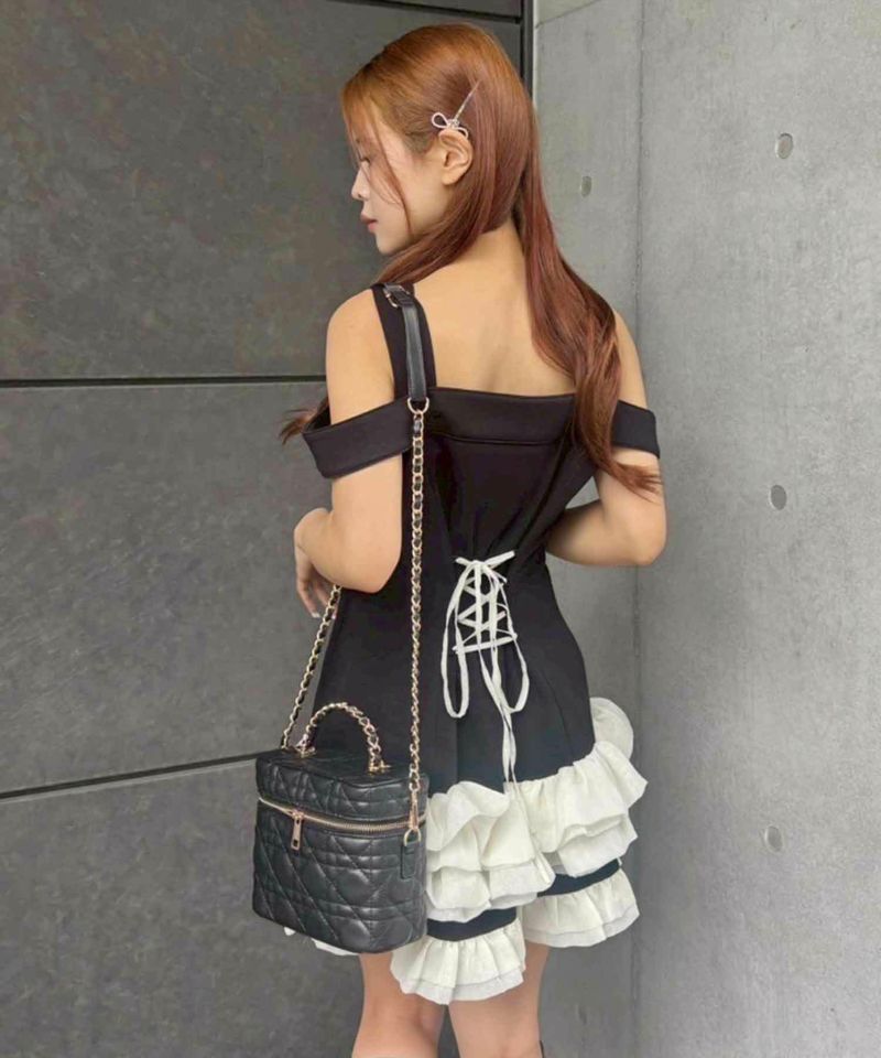 NICE CLAUPフリルミニワンピース Black collection】フリルミニワンピース | レディース