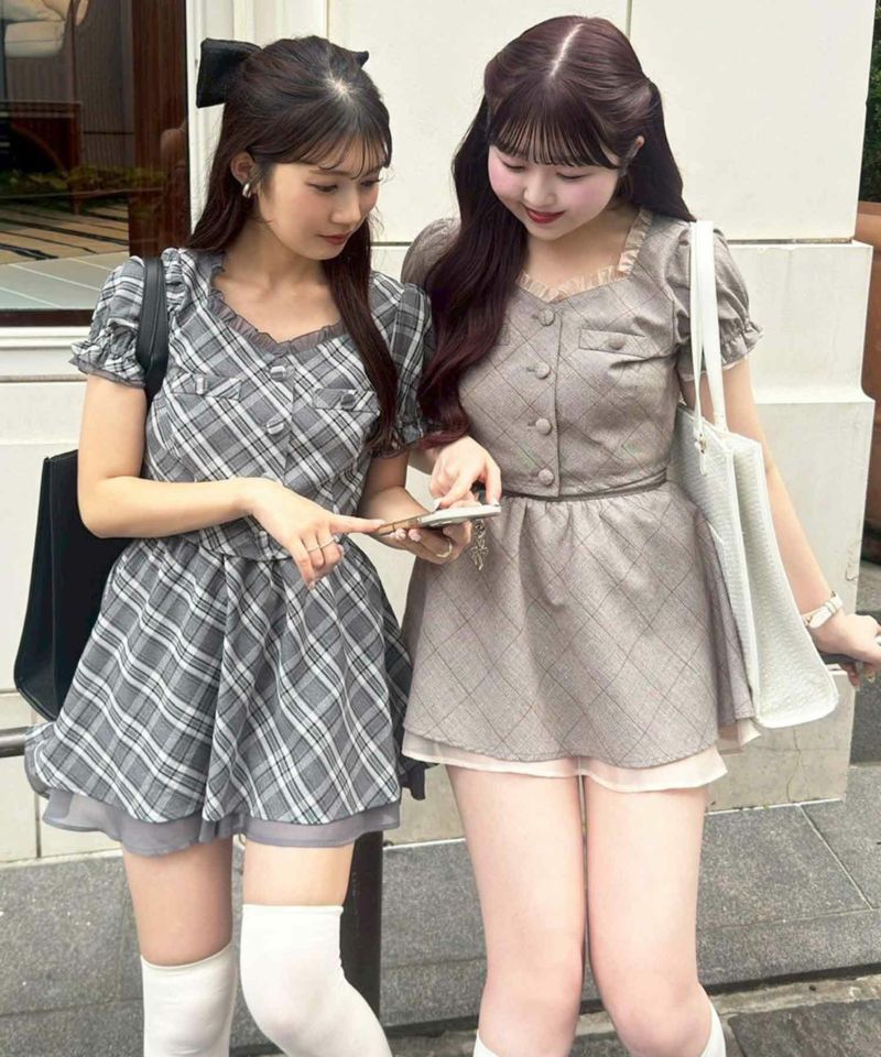 ラスト1セット制服風チェック柄セクシーセットアップ ラスト1セット制服風チェック柄セクシーセットアップ