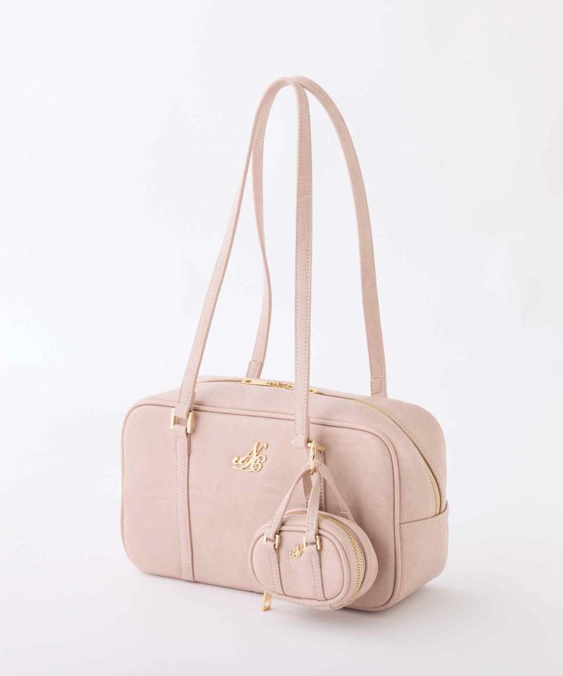 ミニチャーム付きスクエアボストンBAG | レディースファッション